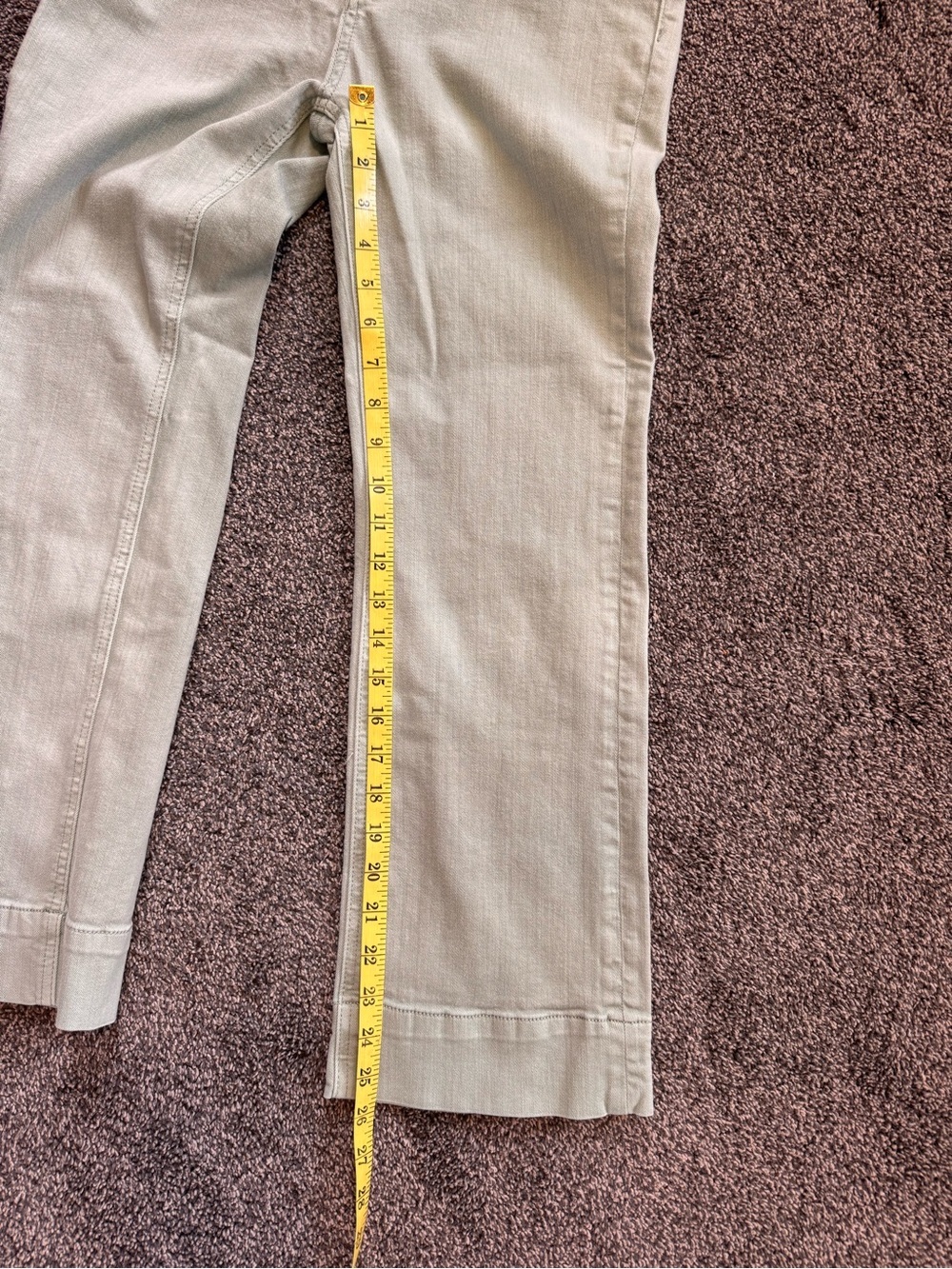 Pilcro and The LeatherPress Sage Green High-Rise Cropped Flare Pants Jeans Sz 27 - Picture 13 of 13